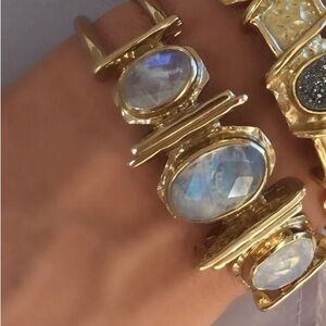 Melinda Maria rainbow moonstone statement cuff GORGEOUS